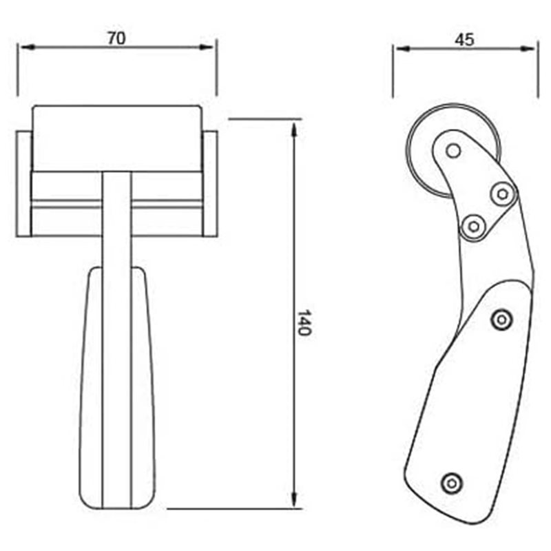 Leatherwork Roller - AT29-傾斜ローラー、幅60mmの革製ローラーハンドル、革工芸、製本、DIY革加工用