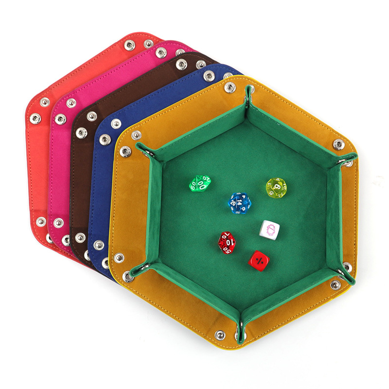ローリング折りたたみ六角形サイコロゲーム収納トレイ PUレザ - Leatherwork Roller のレビューと価格