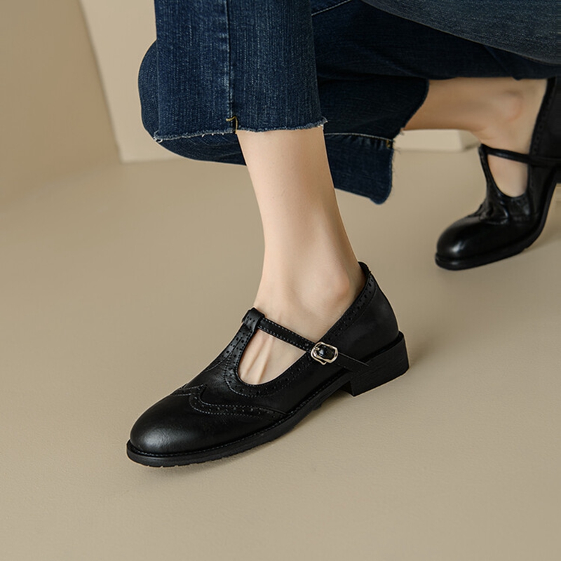 女性のためのスプリットレザーシューズ,ラウンドトゥマリアの靴 - Leather Work Heels のレビューと価格