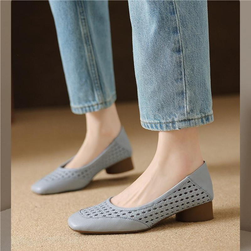 2026 新ファッション女性の夏のデザイン気質中空ハイヒール - Leather Work Heels のレビューと価格